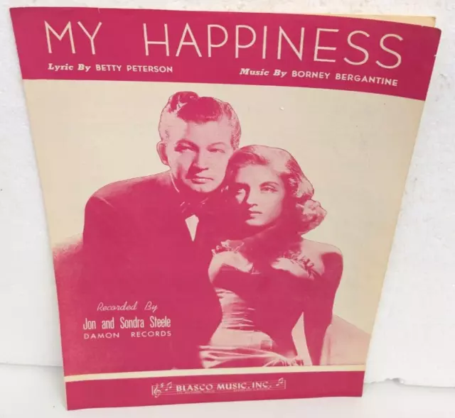 MY HAPPINESS JON & Sondra Steele Vintage Sheet Music Copyright 1933