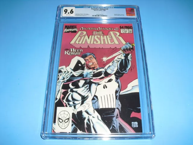 Punisher Annual #2 CGC 9.6 w/ WHITE PAGES from 1989! Marvel Moon Knight app F37