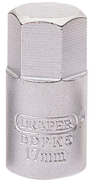 Draper 17mm Hexagon 3/8 Square Drive Drain Plug Key 38323