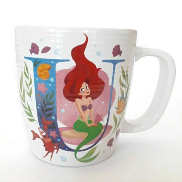 Taza de café alfabeto ABC de los parques Disney La sirenita bajo el mar nueva con etiquetas