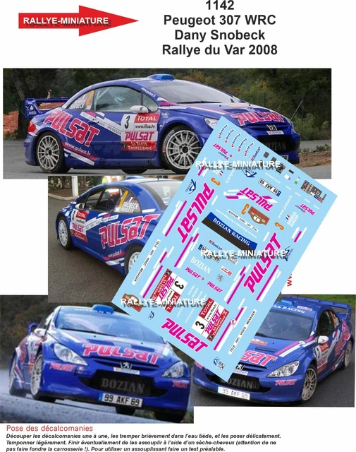 Décalcomanies 1/32 Peugeot 307 WRC Rallye Lyon 2007 - Neuf, Pour Modélisme Passion