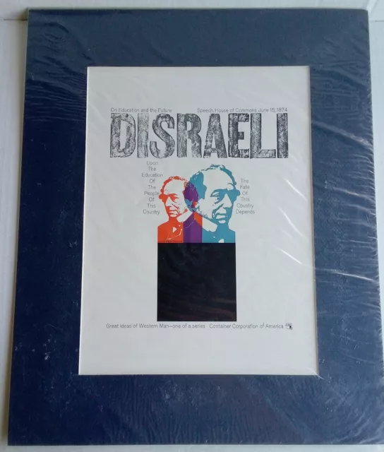 Vintage Container Corporation of America Great Ideas of DISRAELI Ad MATTED