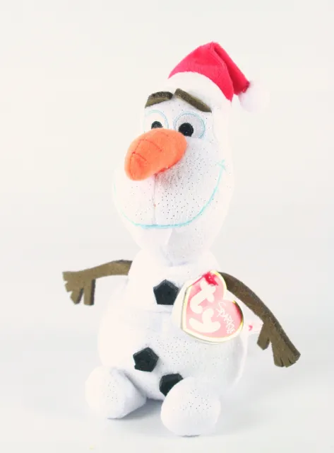 Disney Frozen OLAF the SNOWMAN Santa hat 8" ty beanie baby plush soft toy - NEW!