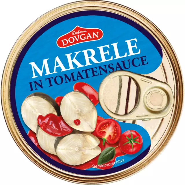 11,98Eur/kg) 8x Sgombro DOVGAN in Salsa di Pomodoro 8x240g