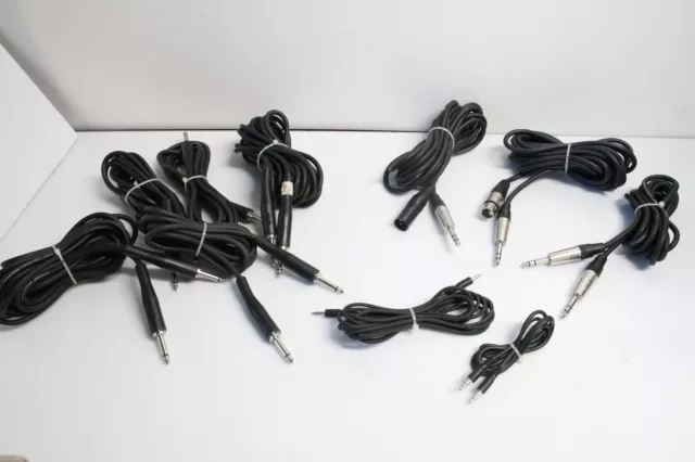 Occasion : Lot de 10 cables audio divers YELLOW CABLE avec prises XLR Jack... (A