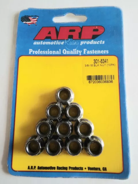 ARP Nut Set 301-8341 12-Point Nut Set, 3/8"-16 RH  Chromoly Black 10pcs