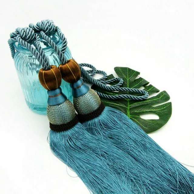 1 Pair Curtain Tie Backs Tassel Rope Curtain Holdbacks Hanging Balls Decor