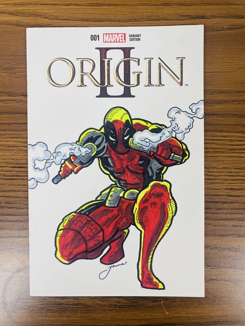 Original Sketch Cover Spider-Man Deadpool Drawn & Signed James Fugate. Original Sketch Cover Spider-Man Deadpool Drawn & Signed James Fugate.