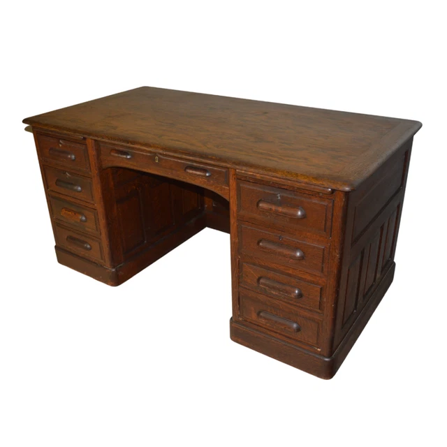 Antique Desk, Oak with Flat Top #21562