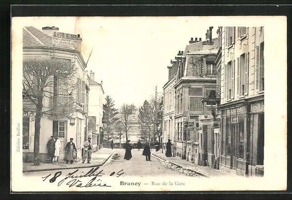 CPA Brunoy, Rue de la Gare 1904