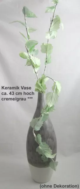 Keramik Vase creme/grau ca. 43x14x14 cm (H/B/T) 3