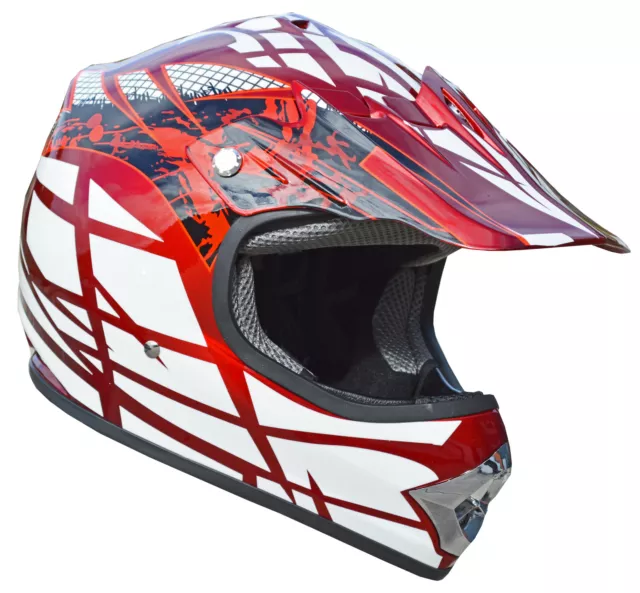 Kids Youth Motocross Helmet Child Dirt Bike Peewee Atv Quad Bmx + Goggles Mx New 3