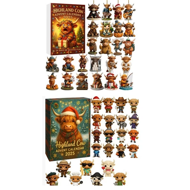 2025-2d-flat-highland-cow-advent-calendar-24-days-christmas-countdown