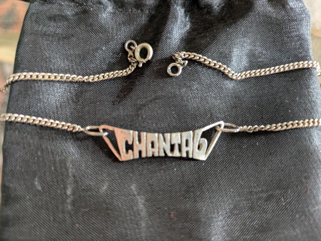 Pendentif Cœur Rétro Gravé Émail Noir Sur Chaine Or Poli - Modèle 5033 - Bijou Vintage Occasion