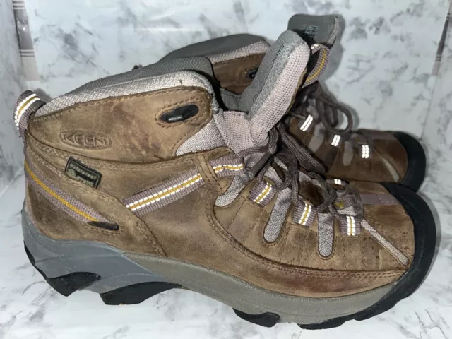 KEEN TARGHEE II Mid Womens Boots Size 10 Brown Black Waterproof Hiking ...