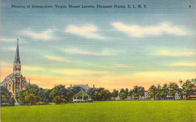 Linen Era, Immaculate Virgin,Pleasant Plains, Staten Island,NY, Old Postcard