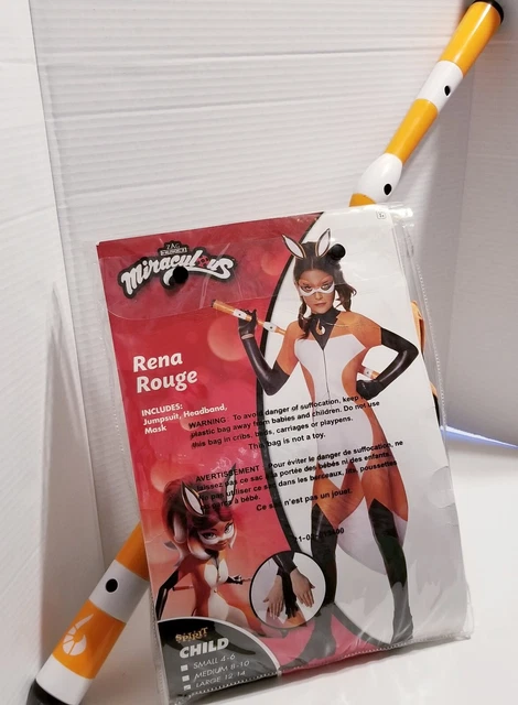 Miraculous Ladybug Rena Rouge Girls Size M 12-14 Costume Cosplay INCLUDES FLUTE!