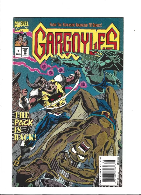 Gargoyles #7 Marvel Comics 1995 Disney TV Cartoon Rare HTF Newsstand Edition