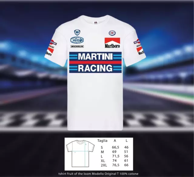 Tshirt t-shirt fan Martini Racing f1 formula 1 bianco gift idea