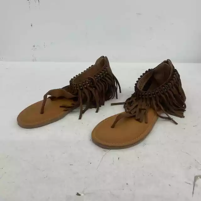 Not Rated Brown Slingback Fringe Sandals - Women's Size 10 2