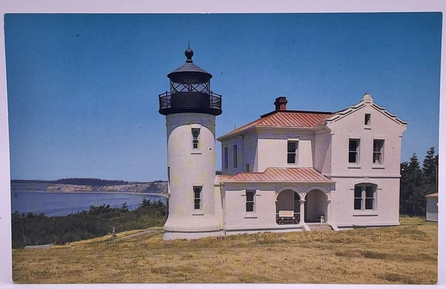 Old Lighthouse at Fort Casey State Park, Whidby Island Washington, VTG Postcard