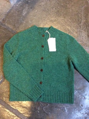 TOAST GREEN NEAT Pure New Wool Cardigan 