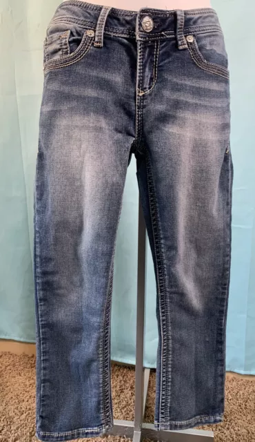 Seven 7 Capri Jeans Womens Size 4 Medium Wash Blue Stretch Denim Low Rise
