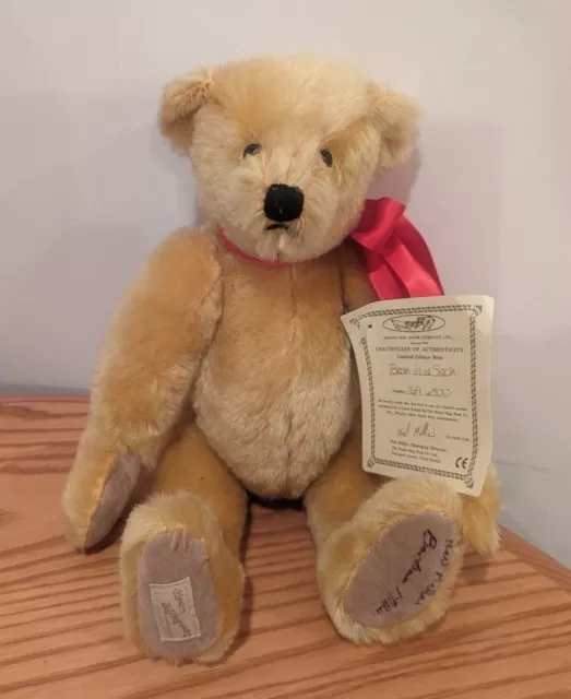 Deans Rag Book Company Bear LE 169/500 Bear In A Sack. 13" Jointed W/Tags SIGNED