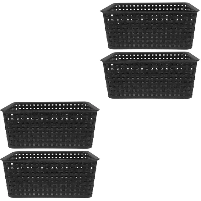 4 cestas de ropa de plástico cestas de almacenamiento de plástico para estanterías