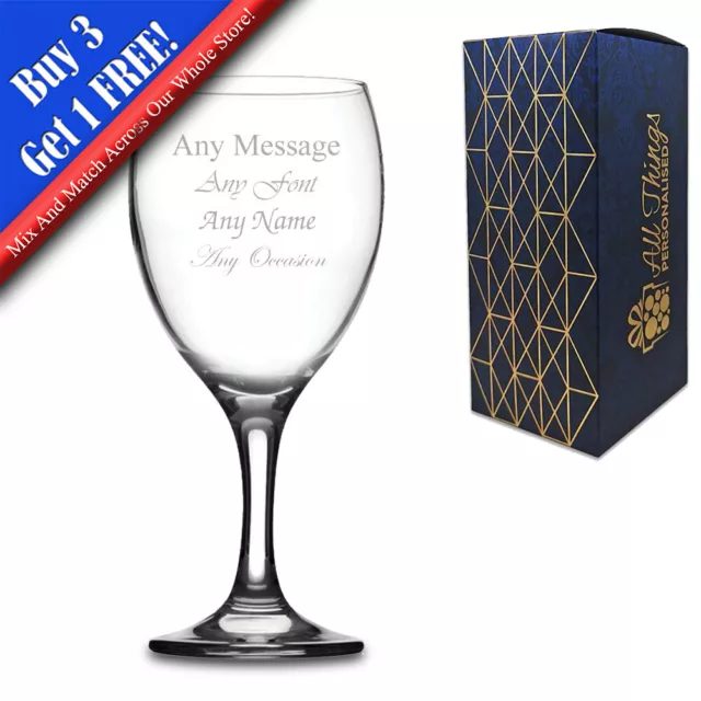 Personalised Wine Glass Engraved Birthday Gifts 18th 21st 30th 40th 50th 60th