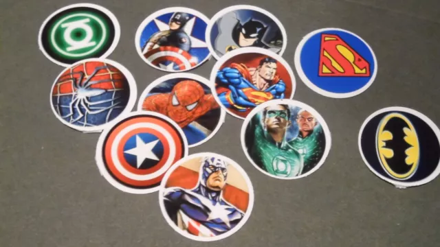 Pre Cut One Inch Bottle Cap Images SUPER HEROES MIX  free Shipping