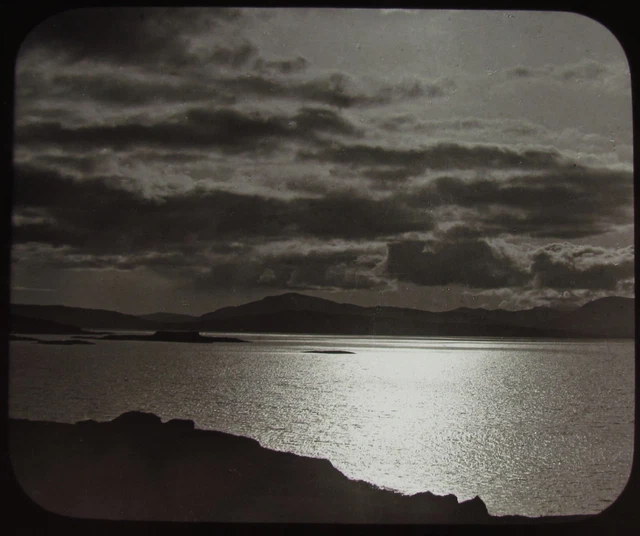 Glass Magic Lantern Slide THE SOUND OF MULL OBAN C1890 OLD VICTORIAN PHOTO CLOUD