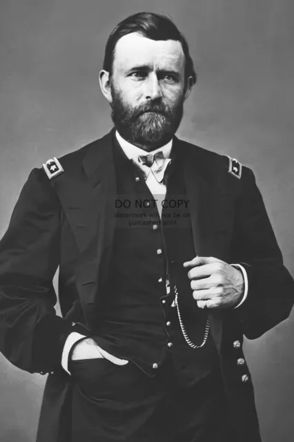 President Ulysses S. Grant In Civil War Uniform Portrait 4X6 Photo Postcard