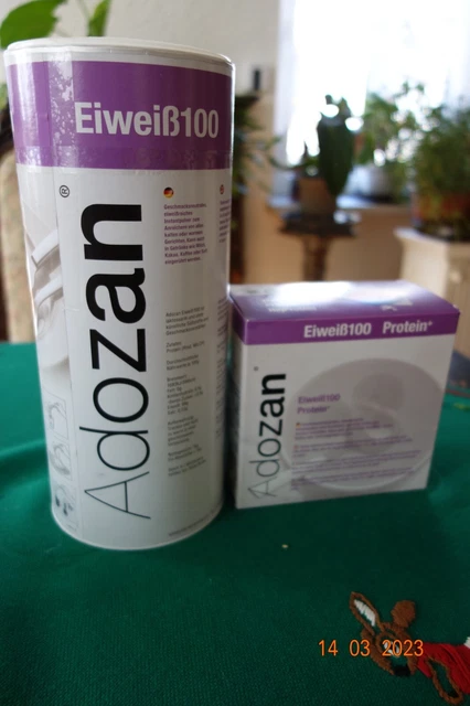 Adozon Eiweiß100, Protein Pulver 1 kg + 20er Packung a 10 g   geschmacksneutral