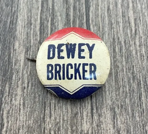 Dewey Bricker Pin Small Presidential Campaign Political Button
