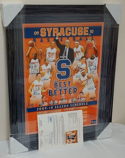 1/1 Auto Team Signed SYRACUSE Poster 18x24 JSA Framed Matted Boeheim Jardine NBA