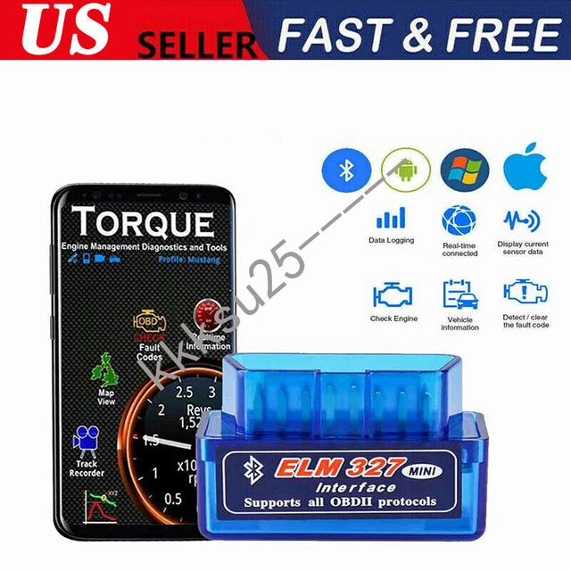 OBD2 CAR BLUETOOTH Scanner Code Reader OBDII ELM 327 Read Tool For