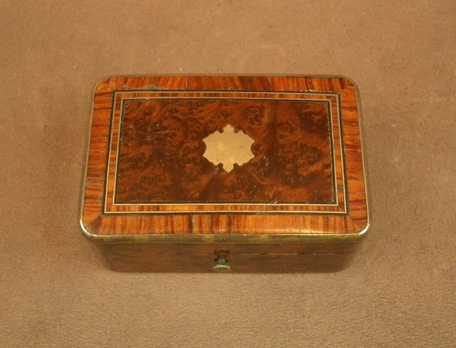 BELLE PETITE BOITE COFFRET A BIJOUX EN MARQUETERIE XIXe
