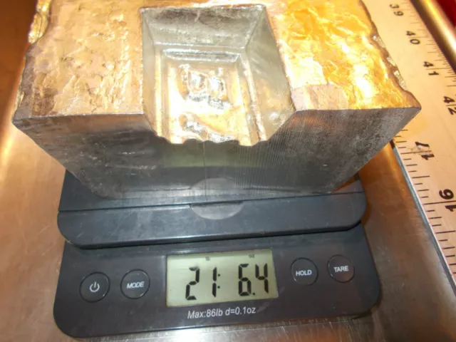 AROUND 21 POUNDS 99.9% Pure Tin Metal BULLION ingot cut from end of pig bar