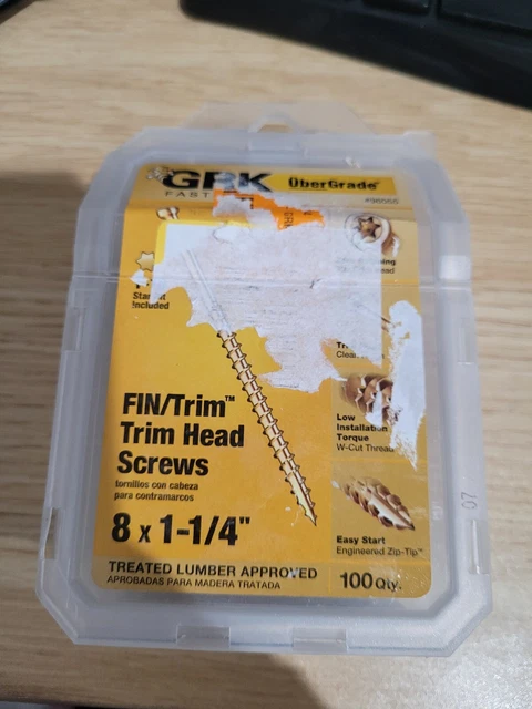 GRK Fasteners 96055 UberGrade Steel Star Drive Trim Head Screws #8 x 1-1/4 L in.