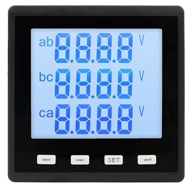 LCD AC Current Panel Meter Ammeter Voltmeter 400V 3 Phase Power Meter RS485 5A