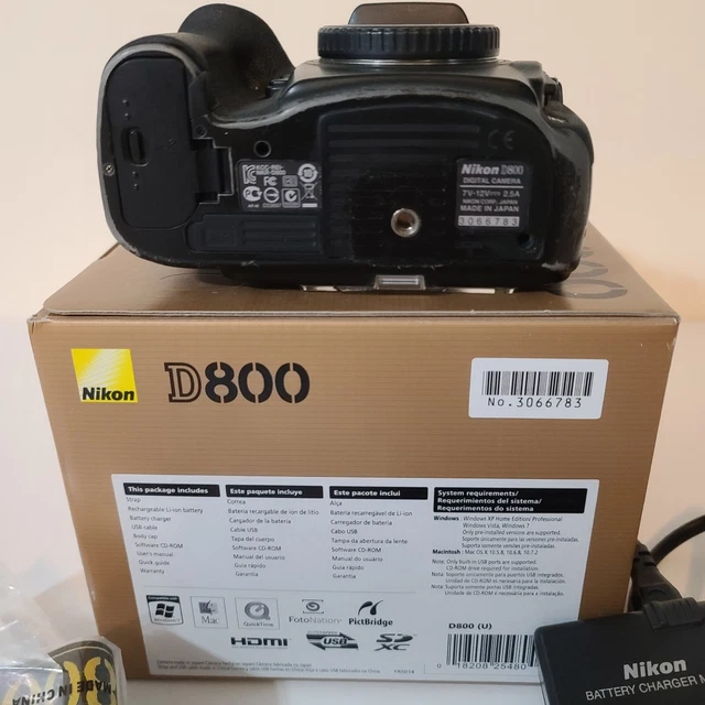 Nikon D800 36.3MP FX Digital SLR Camera - Black (Body Only) with Box 2