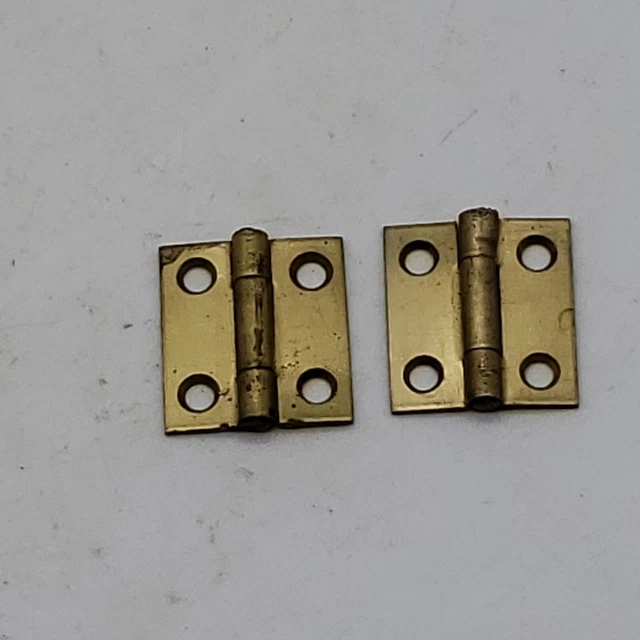 National Man Co. Matching Brass Hinges Set, Four-hole, Vintage Style