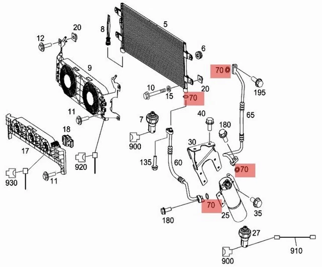 MERCEDES TRUCK UNIMOG ORing Tube Air Conditioning Line A/C Oem