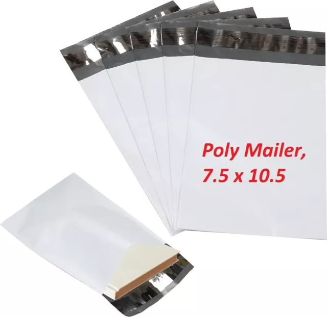 300 pcs 7.5x10" White Poly Mailers Shipping Bags Envelopes Packaging Premium Bag