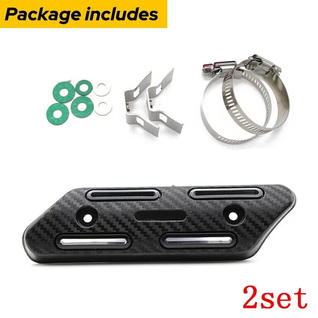 2X Exhaust Pipe Heat Shield Heel Guard For 2003-2019 Honda CRF125F CRF230F Black