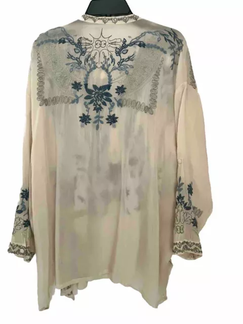 NWT$295 (2023) Johnny Was Alyssa Tunic L -Fits XL Cupra Rayon Machine Wash & Dry 2