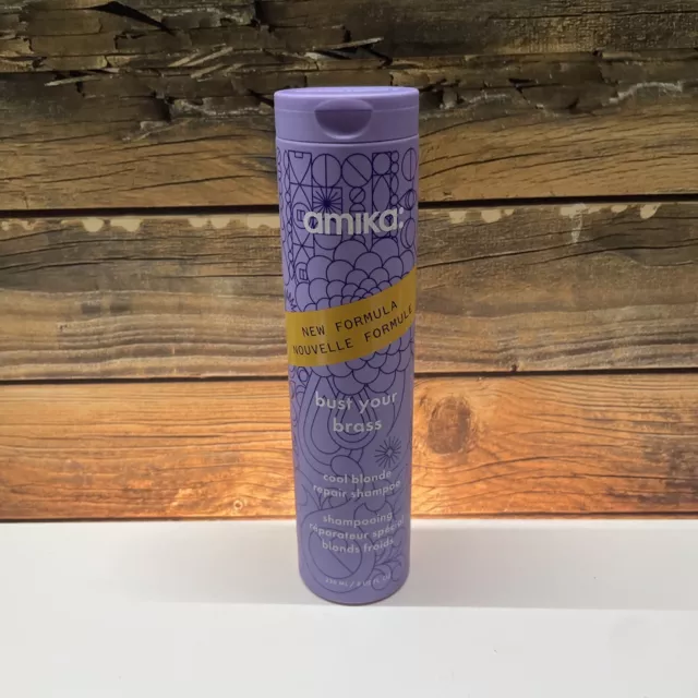 Amika Bust Your Brass Cool Blonde Repair Shampoo 8 OZ Free Shipping