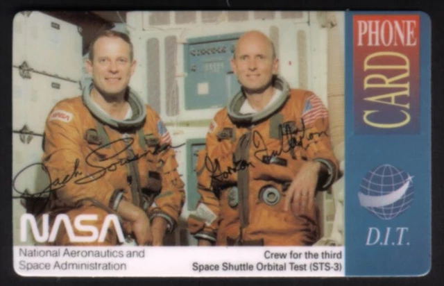 NASA: Lousma & Fullerton USA STS-3 Space Shuttle Orbital Test Crew Phone Card