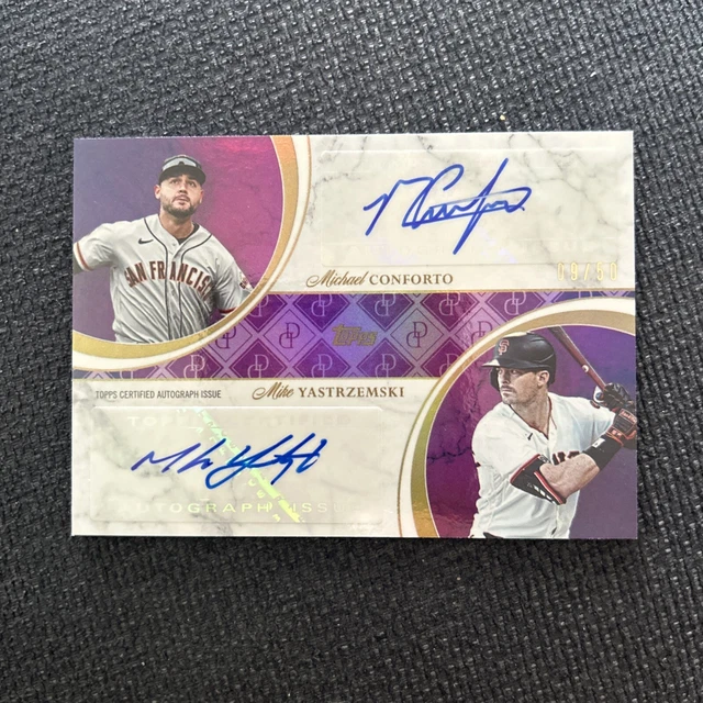 2024 TOPPS DYNAMIC Duals 35A Michael Conforto/Mike Yastrzemski Auto/50 ...